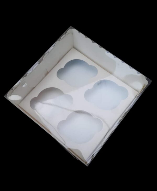 4 Cupcakes Transparent Lid Box