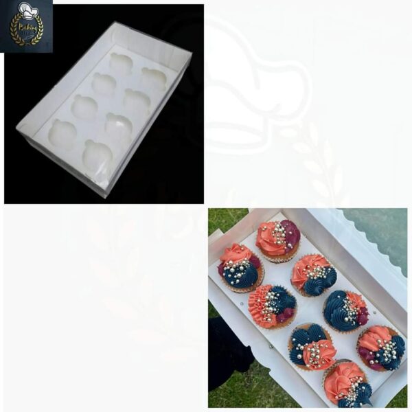 8 Cupcakes Transparent Lid Box