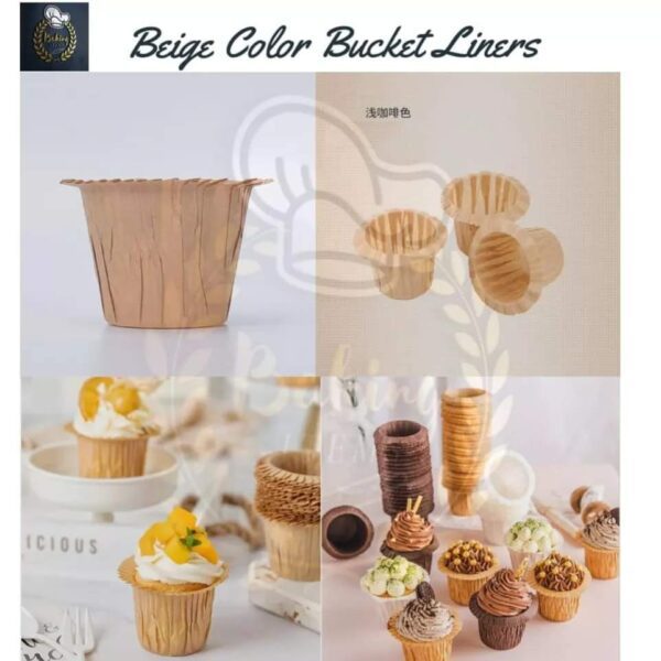 Beige Color Bucket Liners Pack Of 10 Pcs