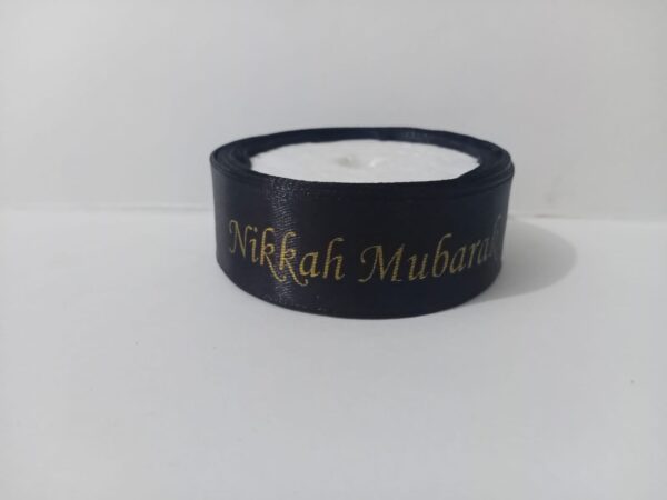 Nikkah Mubarak Black Ribbon