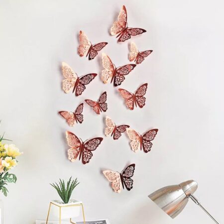 Rose Gold Butterfly Pack Of 12 Pcs
