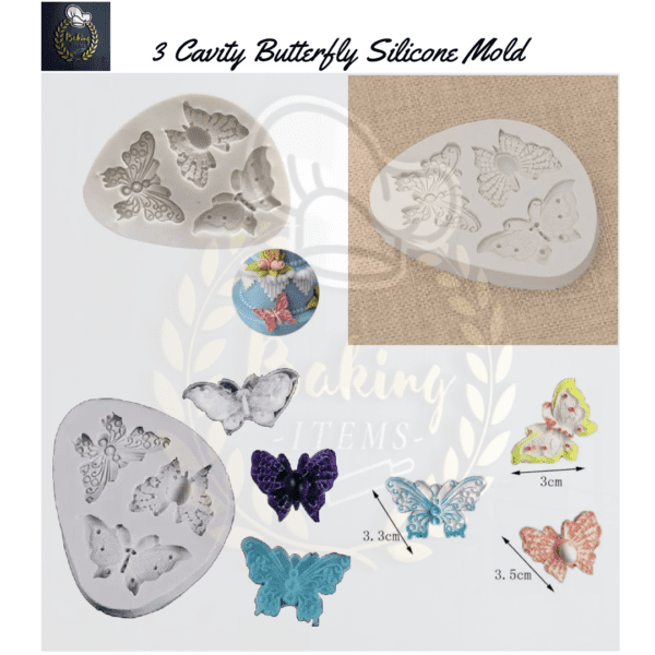 3 Cavity Butterfly Silicone Mold