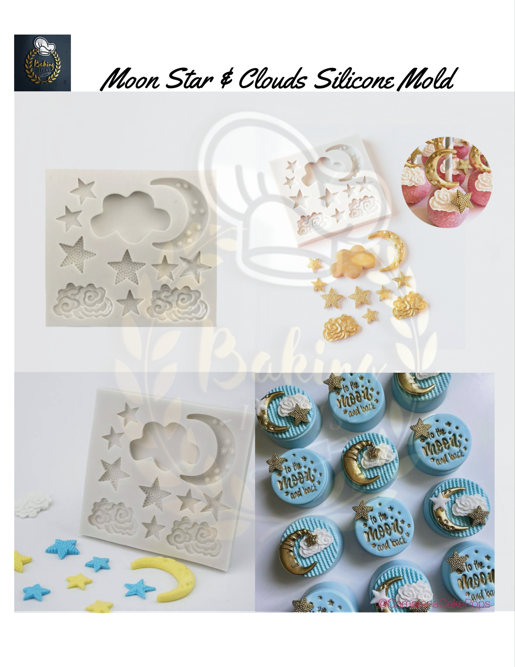 Moon Star & Clouds Silicone Mold