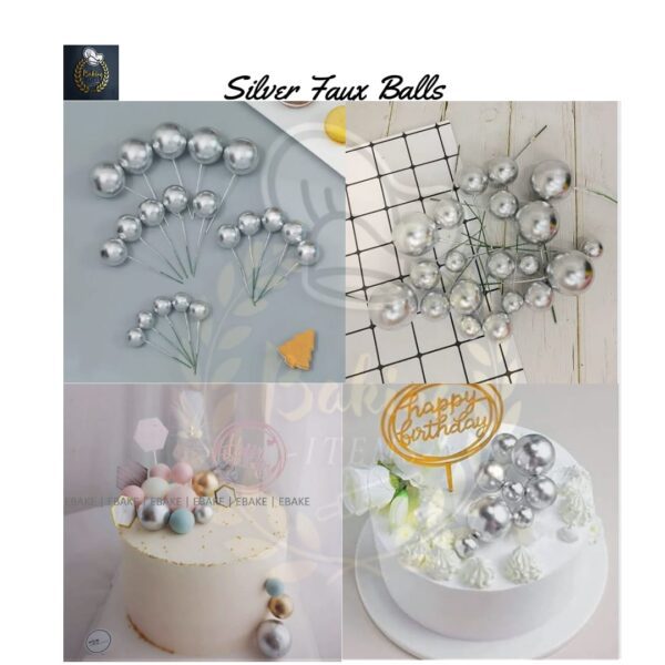 Silver Faux Balls Pack Of 20 Pcs