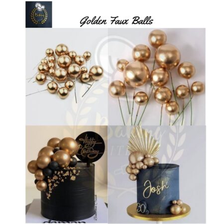 Golden Faux Balls Pack Of 20 Pcs