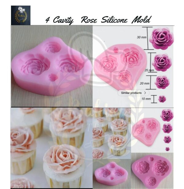 4 Cavity Rose Mold