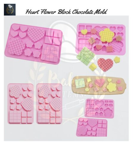 Heart Flower Block Silicone Mold