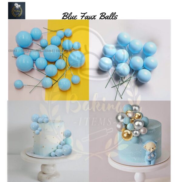 Blue Faux Balls Pack Of 20 Pcs