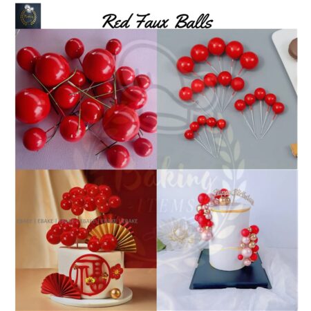 Red Faux Balls Pack Of 20 Pcs