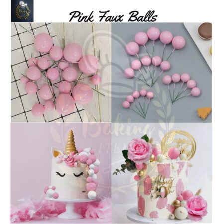 Pink Faux Balls Pack Of 20 Pcs