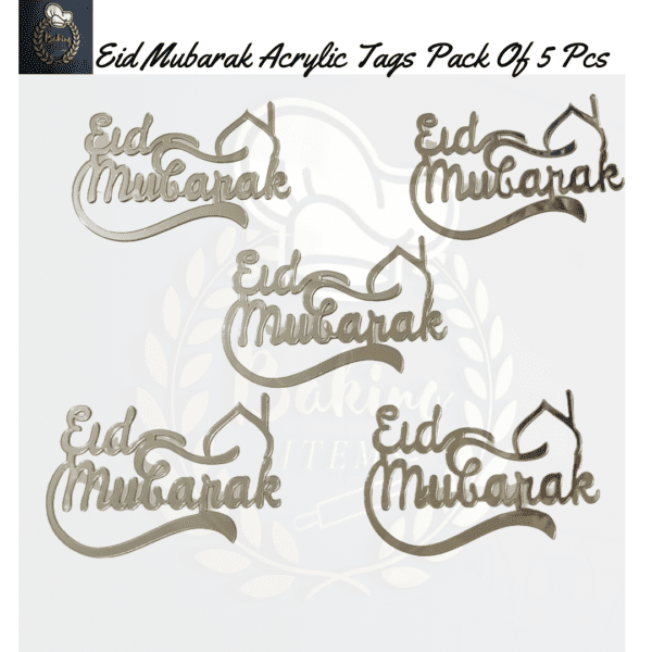 Eid Mubarak Acrylic Tags Pack Of 5 Pcs