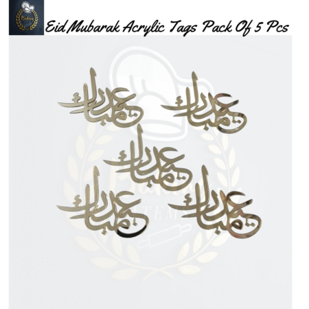 Eid Mubarak Acrylic Tags Pack Of 5 Pcs