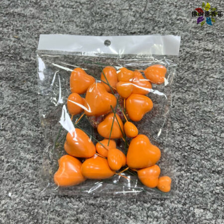 Orange Heart Faux Pack Of 20 Pcs