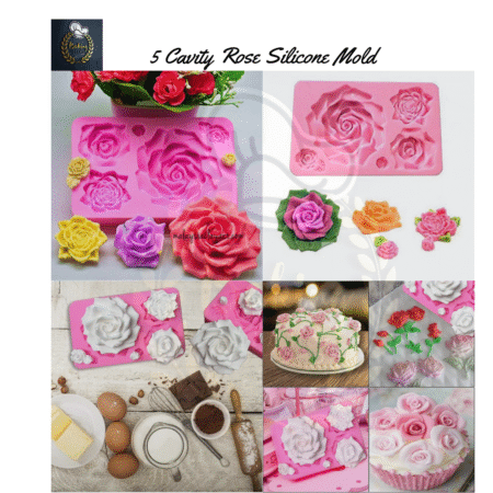 5 Cavity Rose Silicone Mold