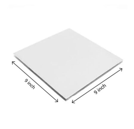 9 Inch White Square Base