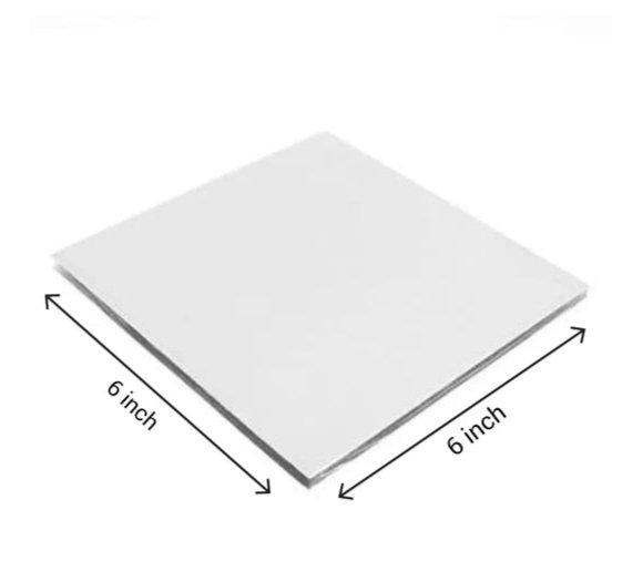 6 Inch White Square Base