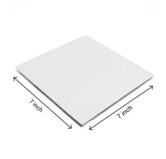 7 Inch White Square Base