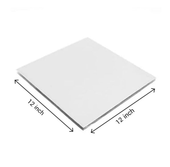 12 Inch White Square Base