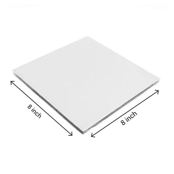8 Inch White Square Base
