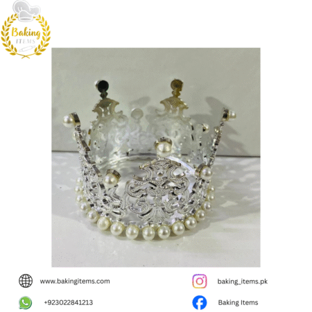 Silver Pearl Crown – Royal Elegance for Every Cake