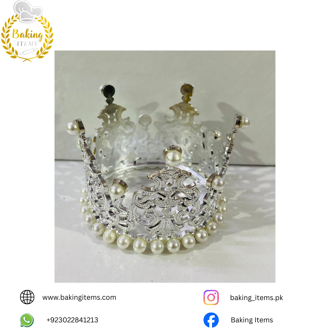 Silver Pearl Crown – Royal Elegance for Every Cake