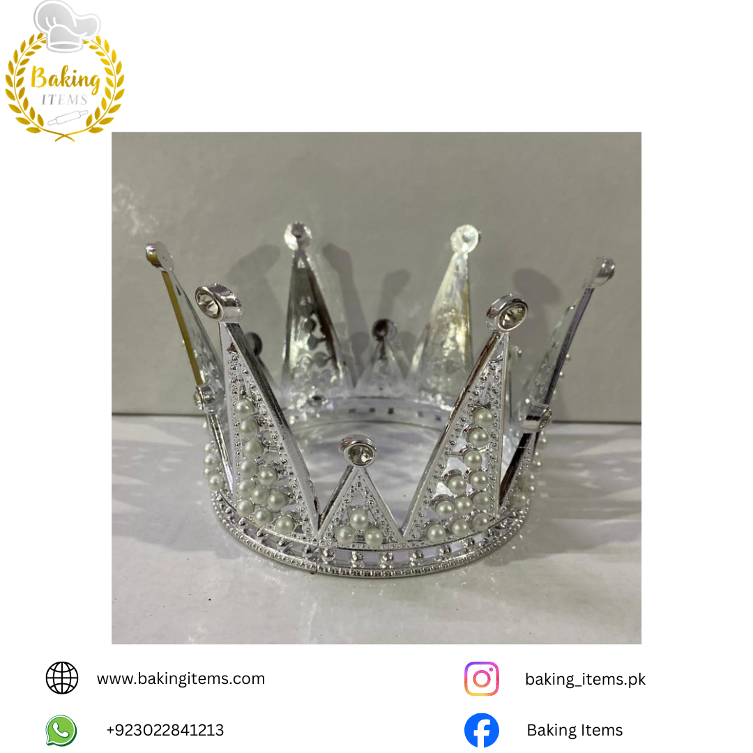 Silver Crown – Premium Cake Topper