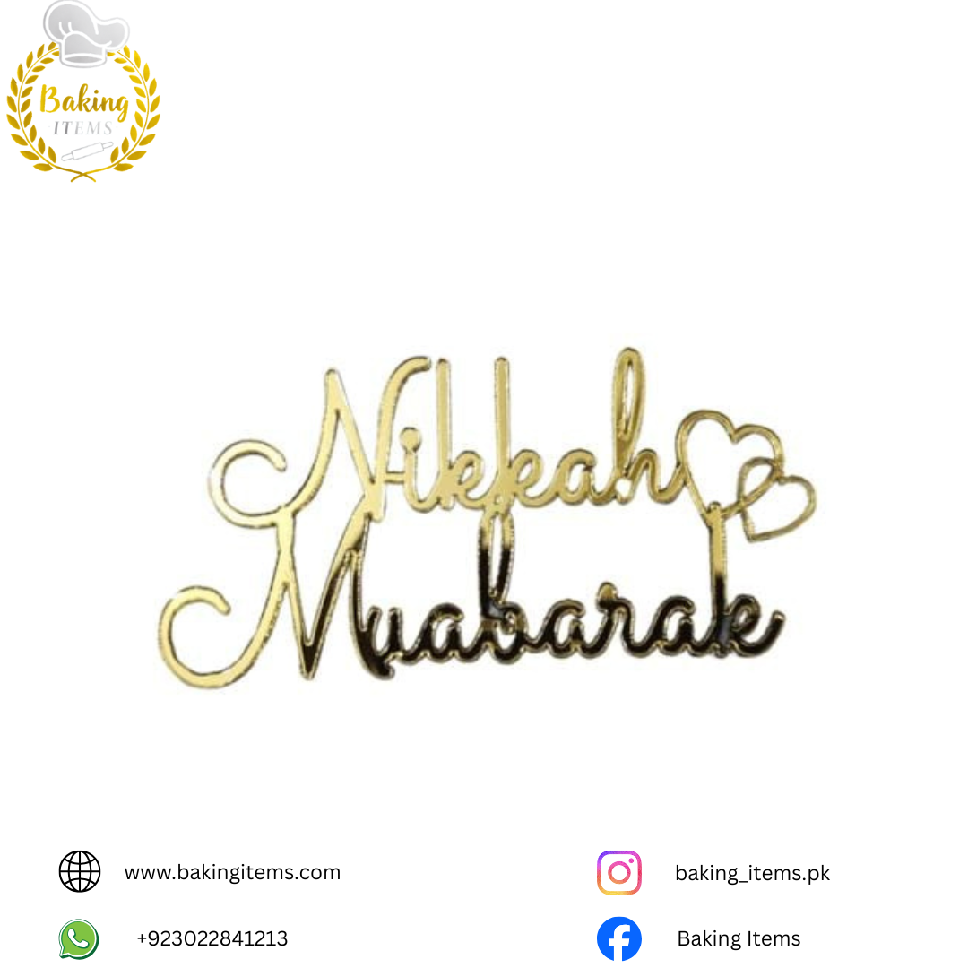 Nikkah Mubarak Tag – Cake Topper