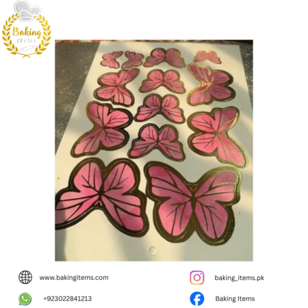 13 Pcs Pink Butterfly – Cake Decoration