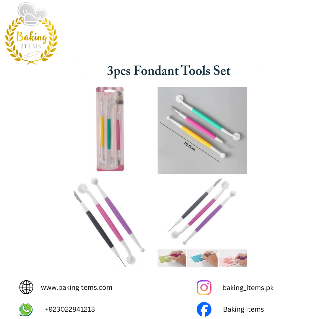 3 Pcs Fondant Tools Set
