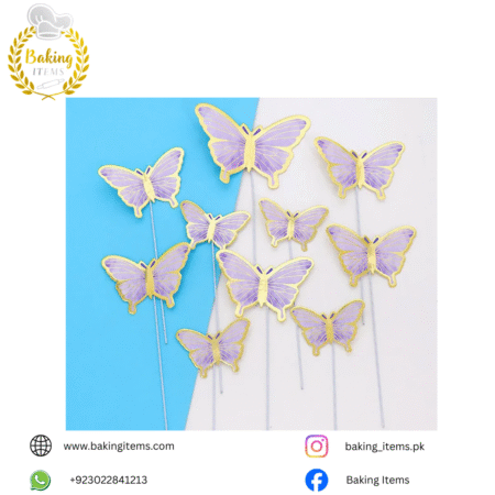 Purple Butterfly with Stick – 6 Pcs Pack
