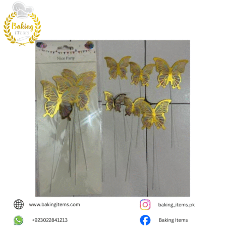 Multi Butterfly with Stick – Pack of 6 Pcs