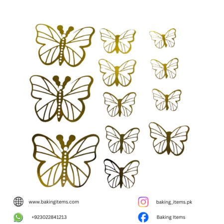 White Butterfly with Golden Edges – Pack of 12 Pieces