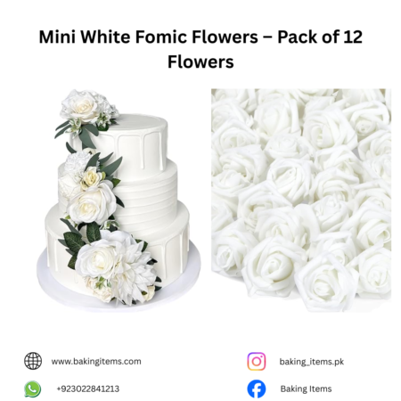 Mini White Fomic Flowers – Pack of 12 Flowers