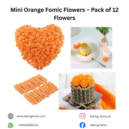 Mini Orange Fomic Flowers – Pack of 12 Flowers