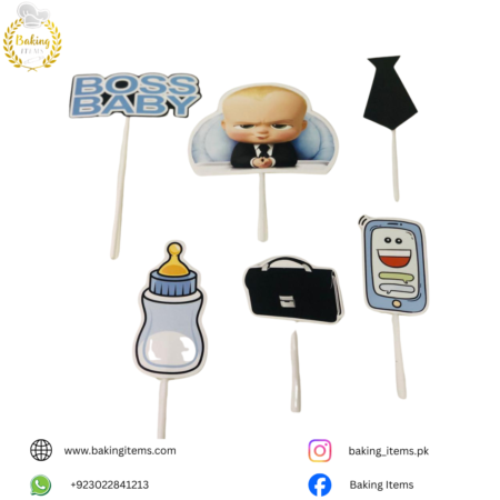 Boss Baby Theme Cake & Cupcake Toppers (Pack of 6)