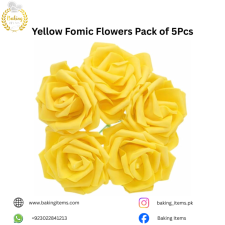 Yellow Fomic Flowers – Pack of 5