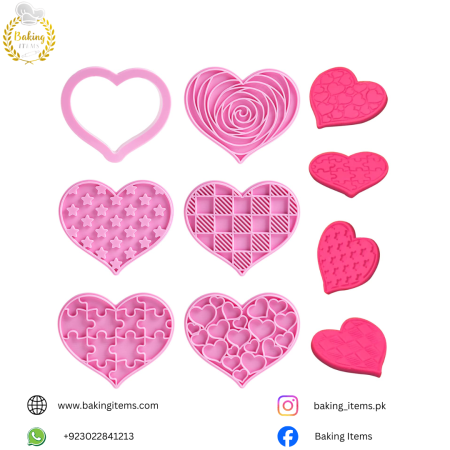 6 Pcs Heart Embosser & Cutter Set