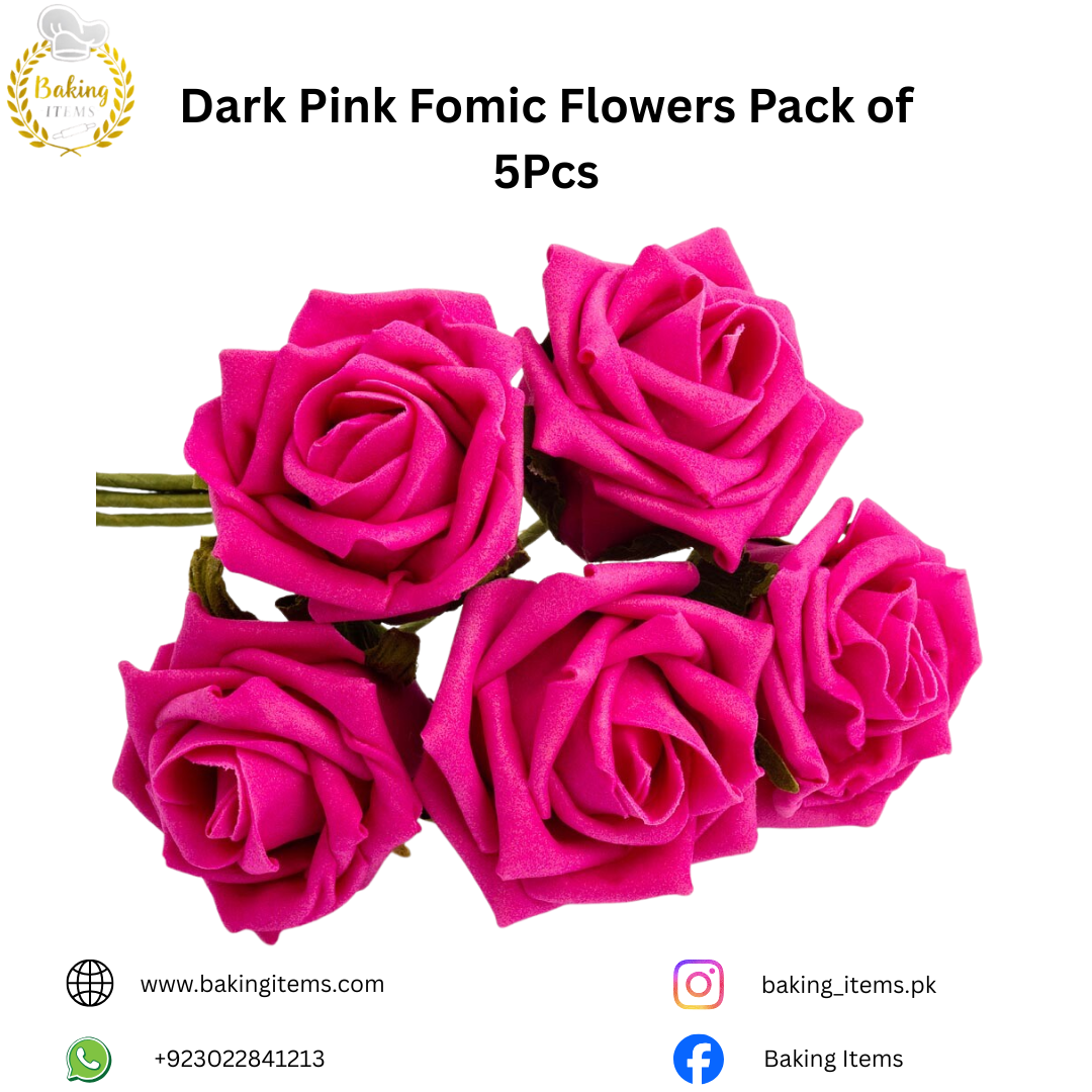 Dark Pink Fomic Flowers – Pack of 5