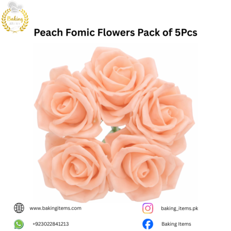 Peach Fomic Flowers – Pack of 5