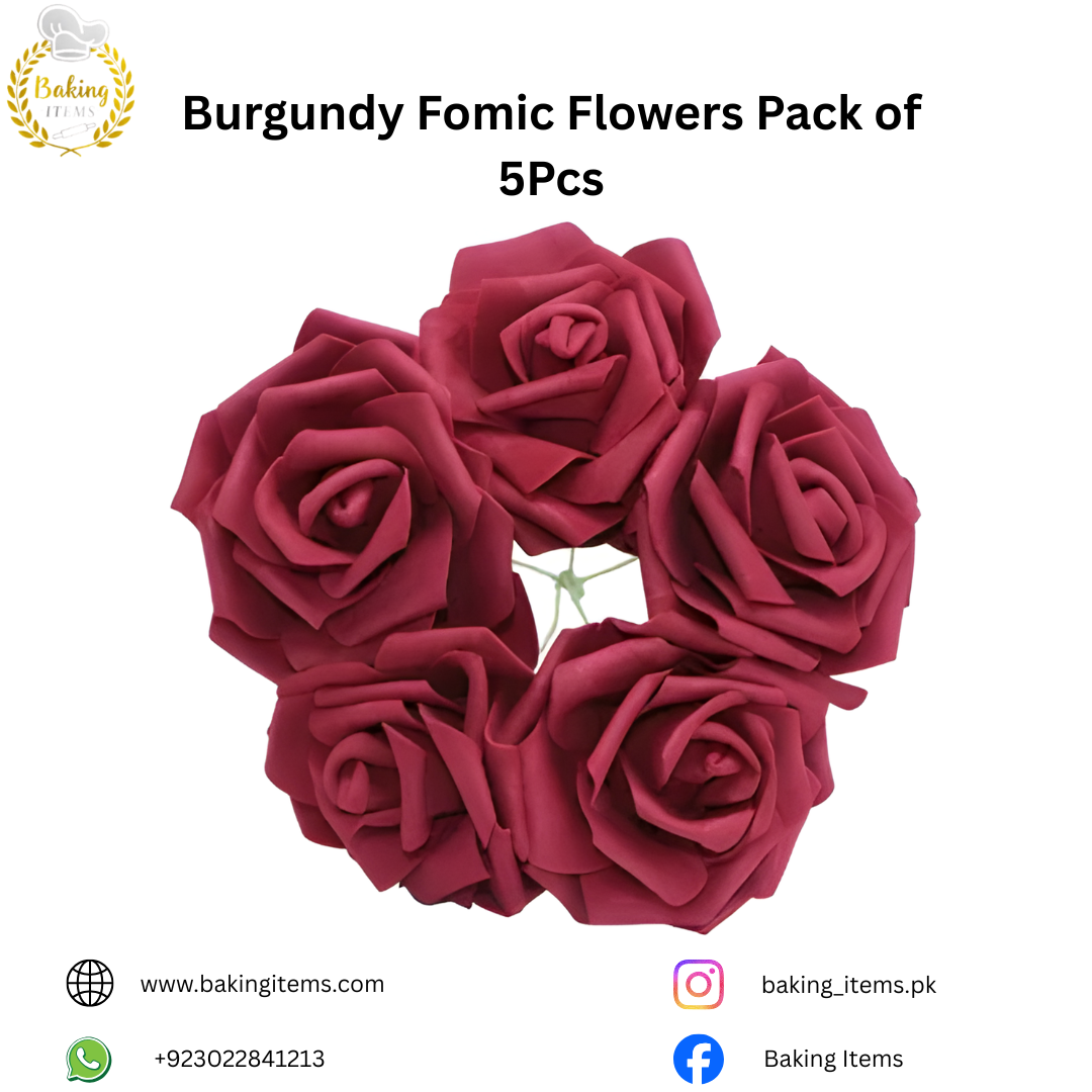 Burgundy Fomic Flowers – Pack of 5