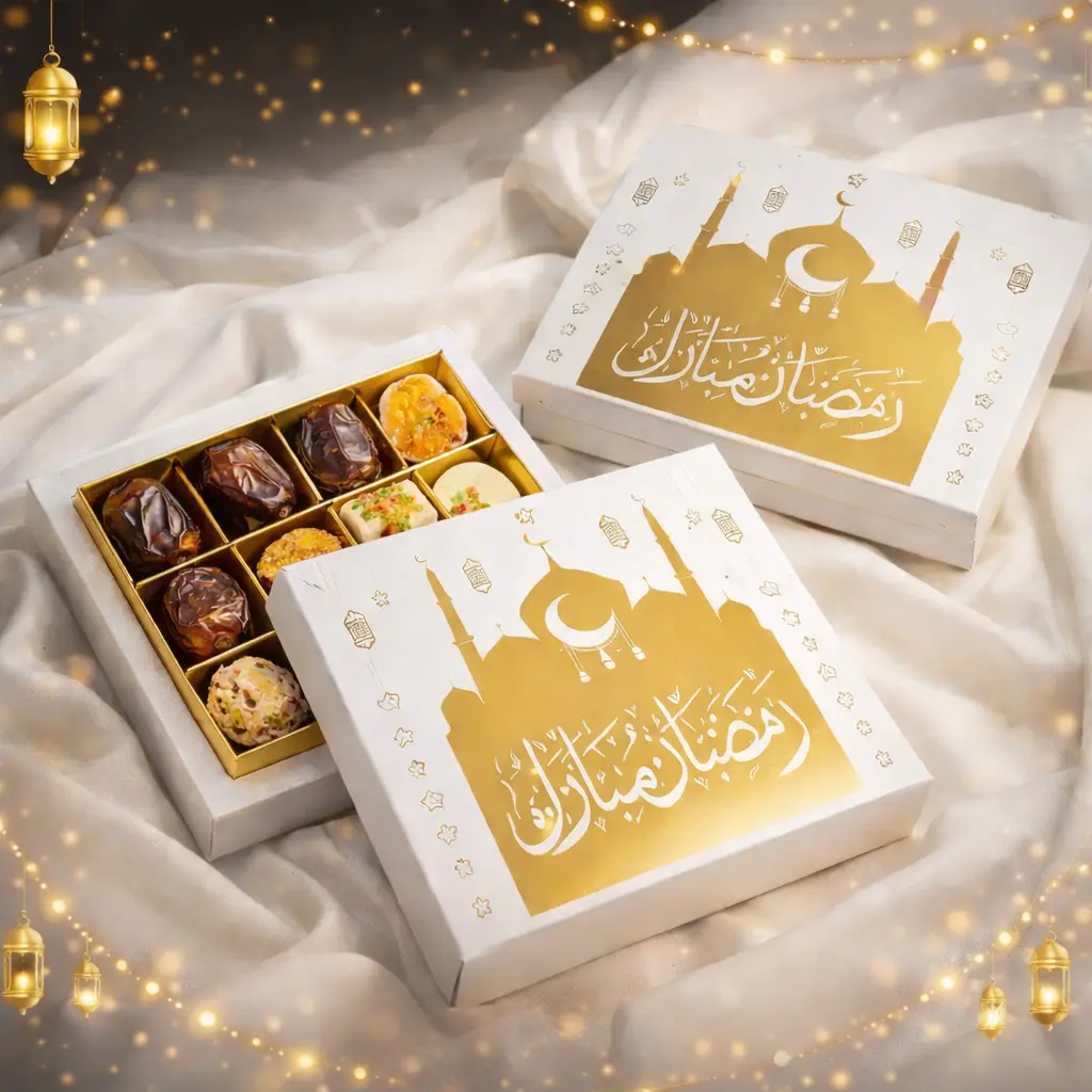 White Ramadan Date Box – 12 Cavity
