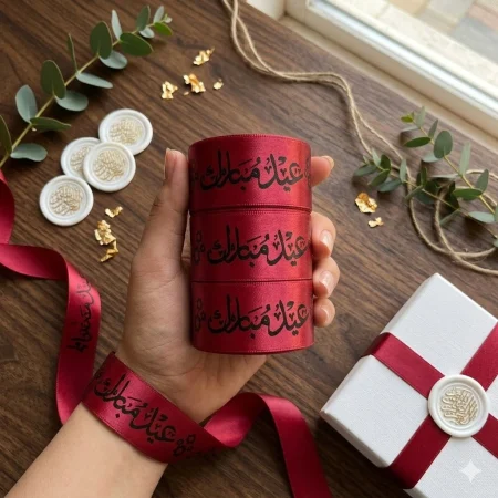 Eid Mubarak Ribbon (Red Color)