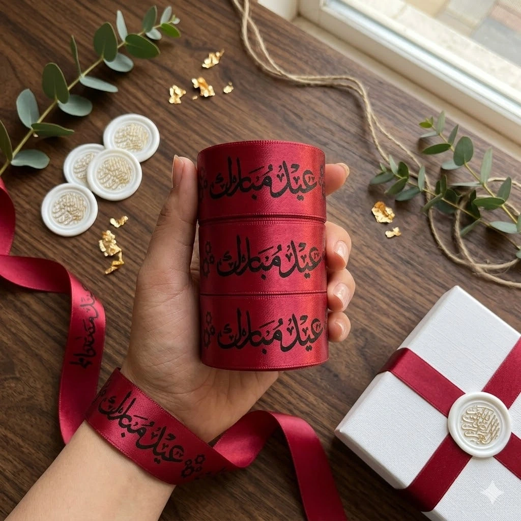 Eid Mubarak Ribbon (Red Color)