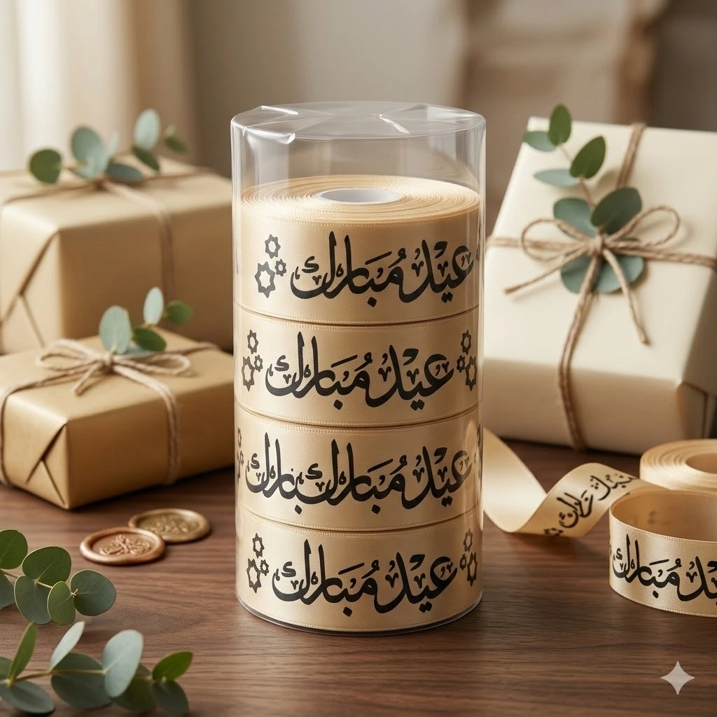 Eid Mubarak Ribbon (Peach Color)