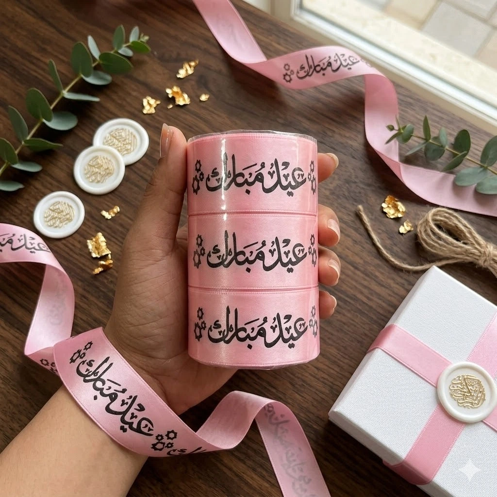 Eid Mubarak Ribbon (Pink Color)