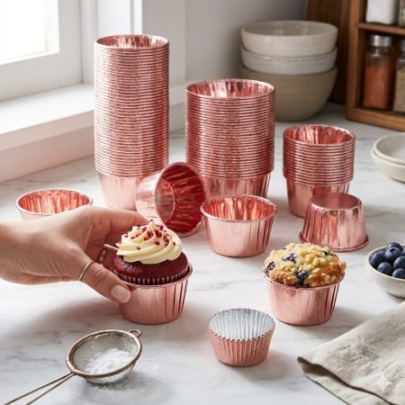 Rose Gold Foil Cupcake Liners – Pack of 50 Pcs